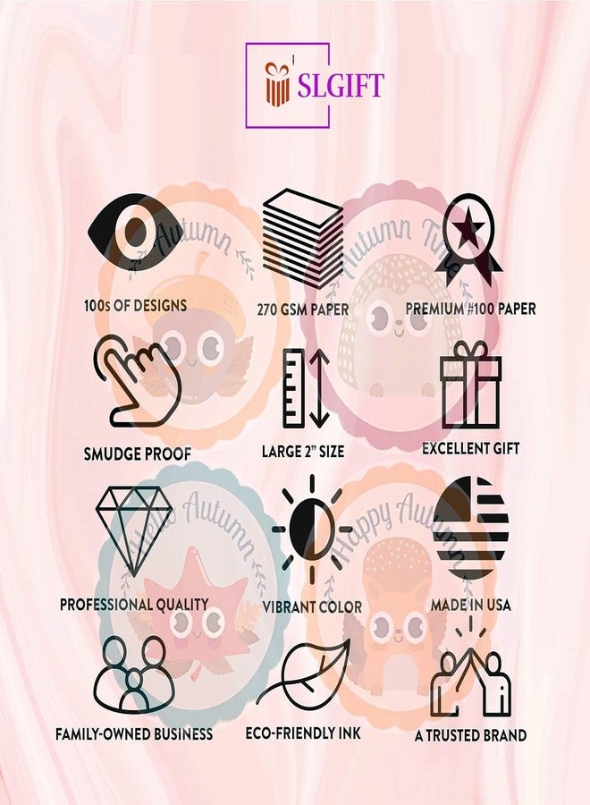 SLGIFT Vinyl Autumn Theme Sticker, Self-Adhesive Vinyl Stickers, 40 Pieces, 2 x 2 Inches Round Sticker, 4 Unique Designs, R132 - Image 5